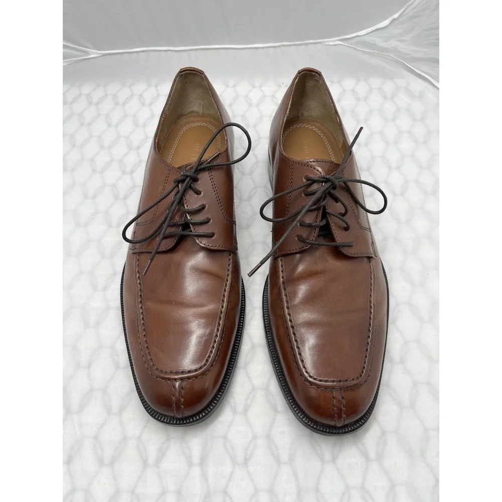 Bostonian Men's 10M Dress Shoes Brown Genuine Leather Lace Up Split Toe Oxfords